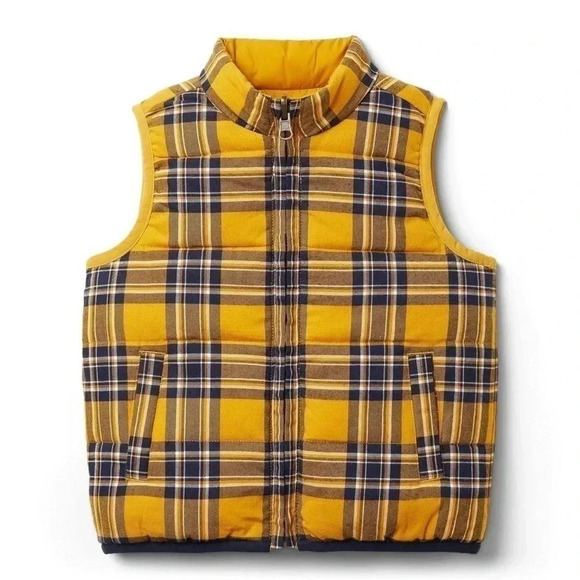 Janie and Jack Reversible Puffer Vest size 3/4T - Picture 3 of 10